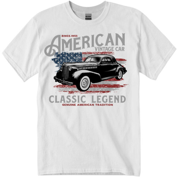 T-Shirt with Classic Car & Bike Print