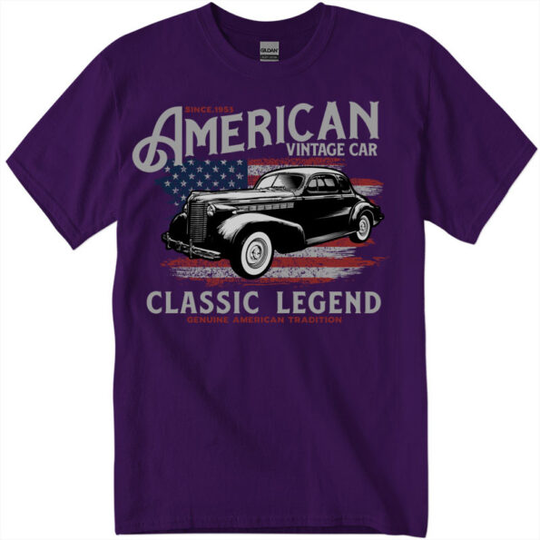 T-Shirt with Classic Car & Bike Print